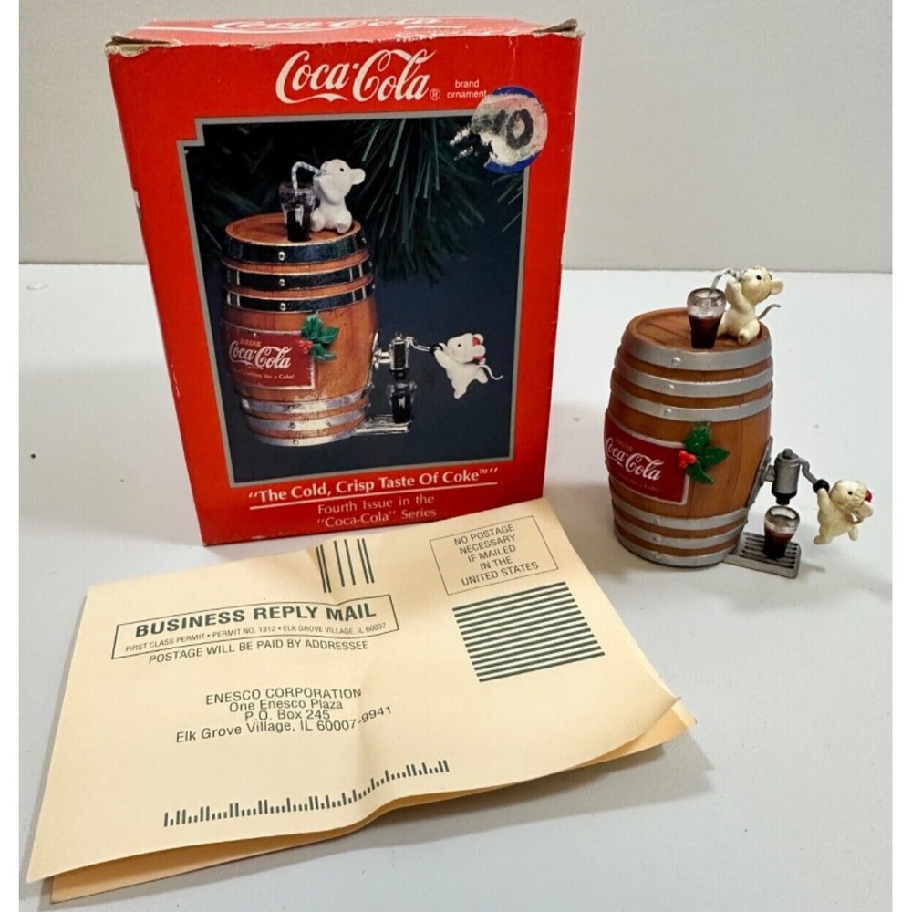 Enesco Ornament 1992 93 94 The Cold, Crisp Taste of Coke 4th in Coca Cola Series